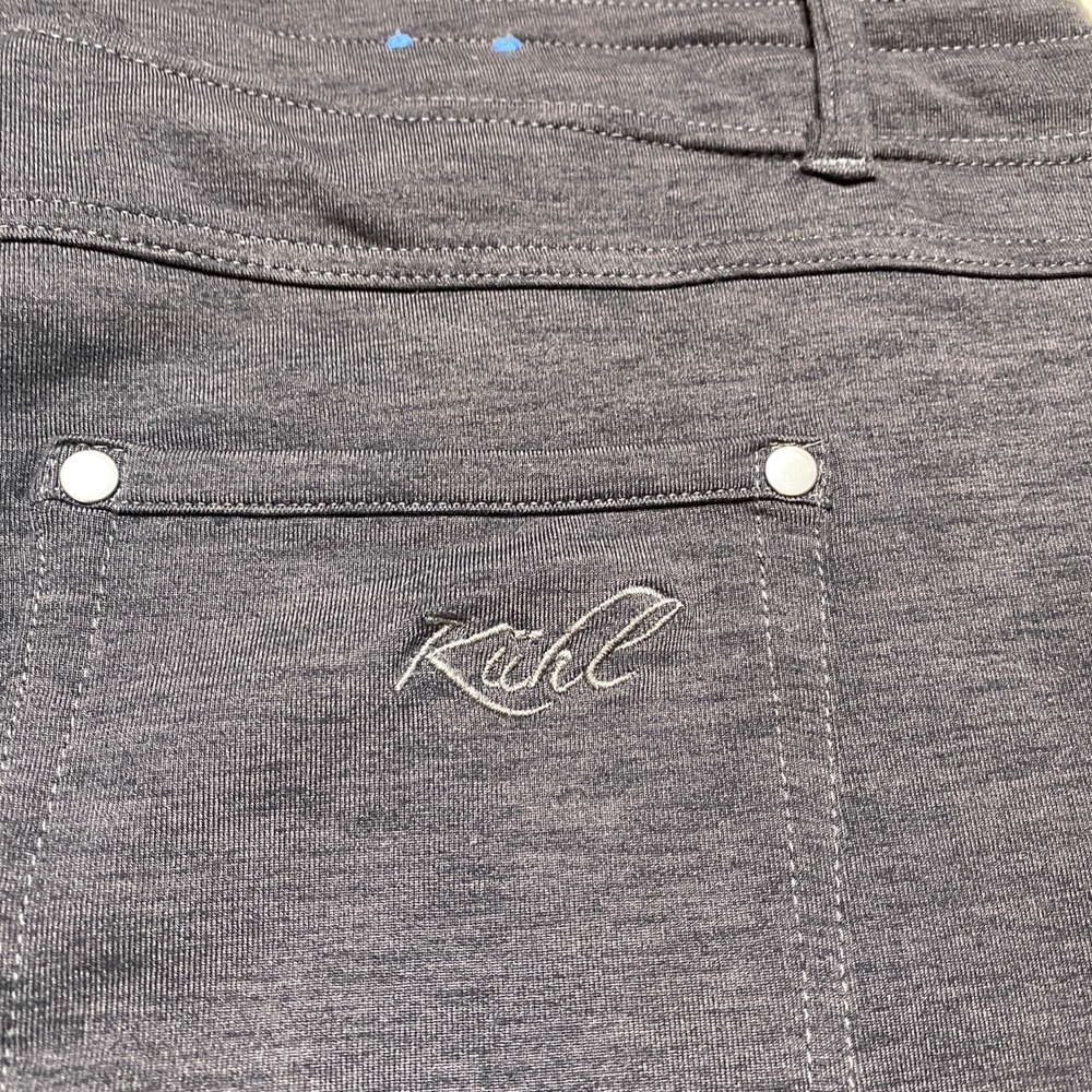 Kuhl Pant Wonens 14 Knit Straight Leg Pockets Interior Drawstring Gray Stretch - Picture 4 of 13